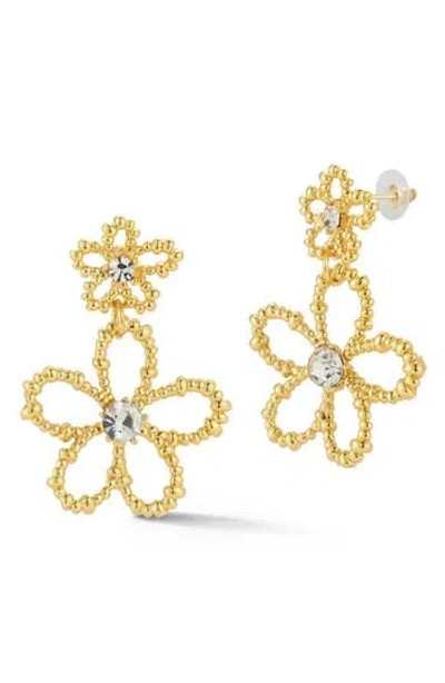 Sphera Milano Flower Drop Earrings In Gold