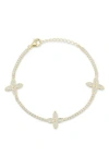 Sphera Milano Flower Station Cz Tennis Bracelet In Gold