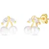 Sphera Milano Freshwater Pearl & Cubic Zirconia Cherry Stud Earrings In Gold