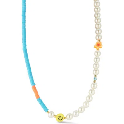 Sphera Milano Freshwater Pearl Necklace In Blue
