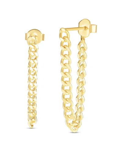 SPHERA MILANO SPHERA MILANO GOLD OVER SILVER CURB CHAIN DROP EARRINGS