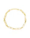 Sphera Milano Gold Over Silver Paperclip Chain Bracelet