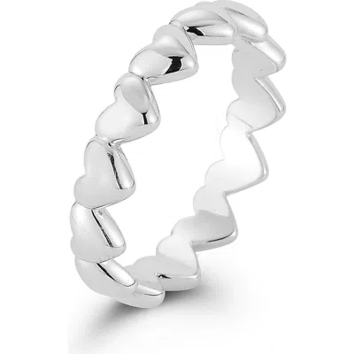 Sphera Milano Gold Plated Heart Band Ring In Silver