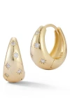 Sphera Milano Graduated Star Huggie Hoop Earrings In Gold