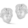 Sphera Milano Grecian Statement Stud Earrings In Silver