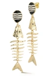 Sphera Milano Hammered Fish Drop Earrings In Multi