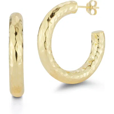 Sphera Milano Hammered Hoop Earrings In Gold