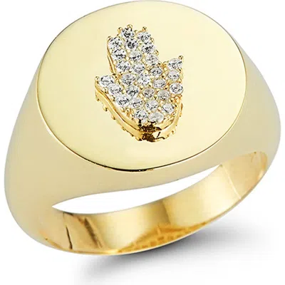 Sphera Milano Hamsa Signet Ring In Gold