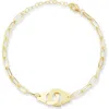 Sphera Milano Handcuff Charm Paper Clip Chain Anklet In Gold