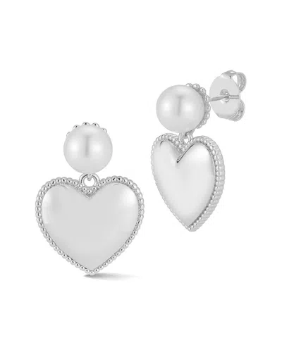 Sphera Milano Heart Drop Earrings In Metallic