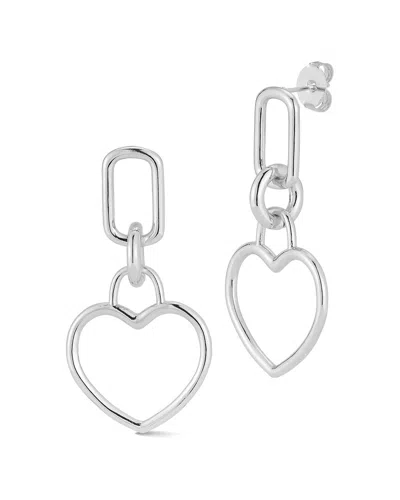 Sphera Milano Heart Drop Earrings In Metallic