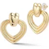 Sphera Milano Heart Drop Earrings In Gold