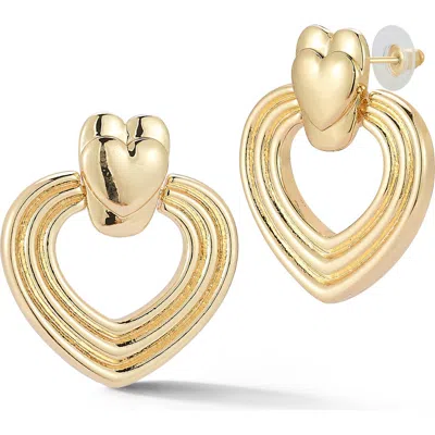 Sphera Milano Heart Drop Earrings In Gold