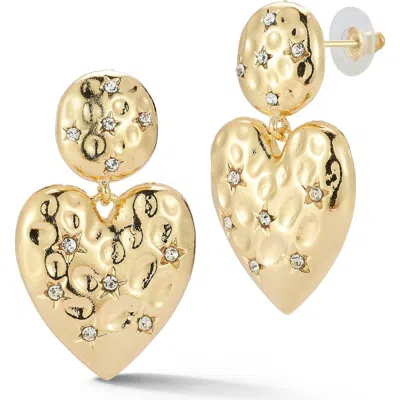 Sphera Milano Heart Drop Earrings In Gold