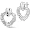 Sphera Milano Heart Drop Earrings In Silver