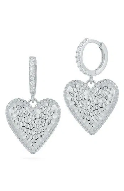 Sphera Milano Heart Drop Earrings In Metallic