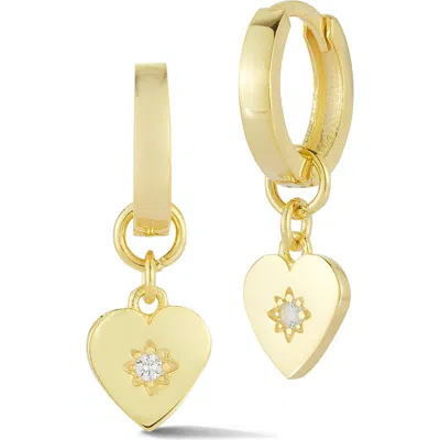 Sphera Milano Heart Huggie Hoop Earrings In Gold