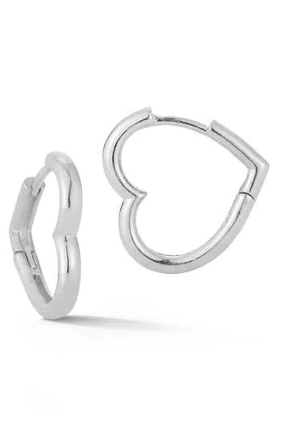 Sphera Milano Heart Huggie Hoop Earrings In Metallic