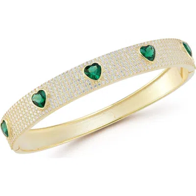 Sphera Milano Heart Pave Bangle In Gold