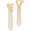Sphera Milano Heart Chain Fringe Drop Earrings
