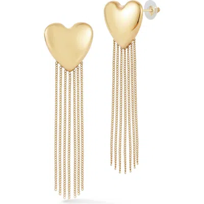 SPHERA MILANO SPHERA MILANO HEART TASSEL DROP EARRINGS