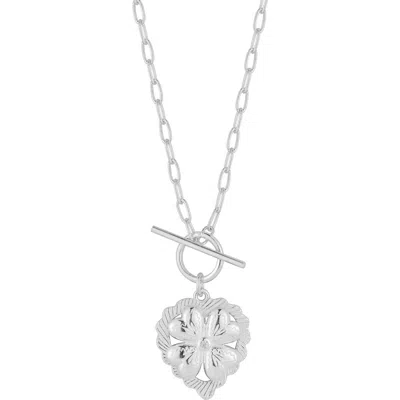 Sphera Milano Heart Toggle Pendant Necklace In Silver