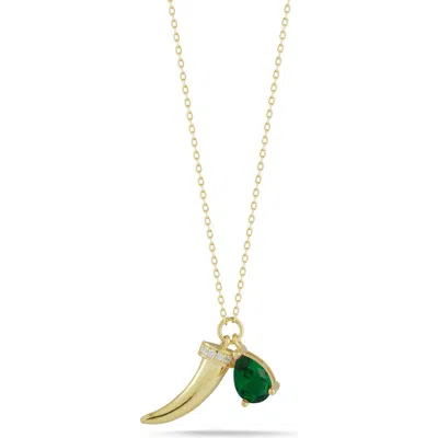 Sphera Milano Horn Pendant Necklace In Gold