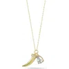 Sphera Milano Horn Pendant Necklace In Gold/clear