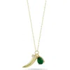 Sphera Milano Horn Pendant Necklace In Gold/emerald