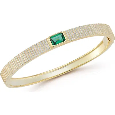 Sphera Milano Imitation Emerald & Cubic Zirconia Bangle In Gold