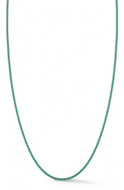 Sphera Milano Imitation Turquoise Tennis Necklace In Green