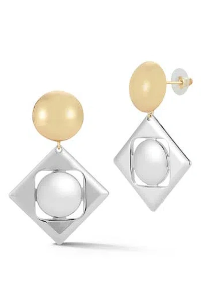 Sphera Milano Large Two-tone Drop Earrings