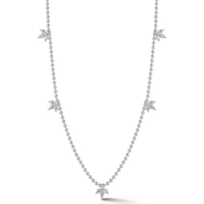 Sphera Milano Leaf Station Necklace In Silver