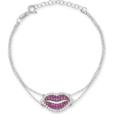 Sphera Milano Lips Double Chain Bracelet In Multi
