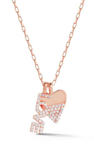 Sphera Milano Love Heart Pendant Necklace In Gold
