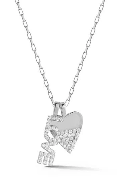 Sphera Milano Love Heart Pendant Necklace In Silver