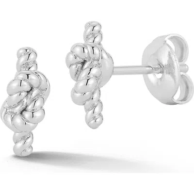 Sphera Milano Love Knot Stud Earrings In Silver