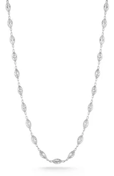 Sphera Milano Marquise Cut Cubic Zirconia Choker Necklace In Pink