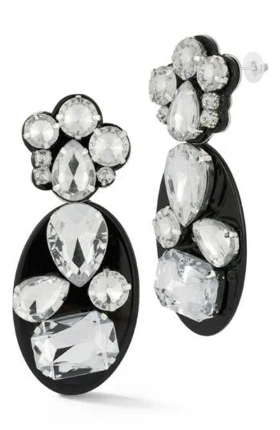 Sphera Milano Mixed Crystal & Resin Drop Earrings In Silver