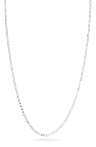 Sphera Milano Mixed Link Chain Necklace In Silver