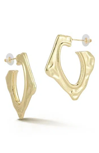Sphera Milano Molten Square Hoop Earrings In Gold