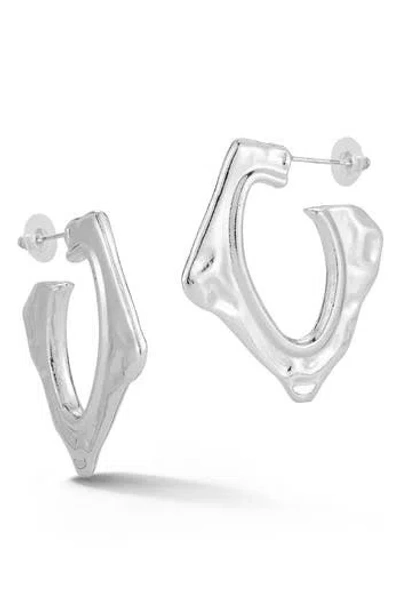 Sphera Milano Molten Square Hoop Earrings In Metallic