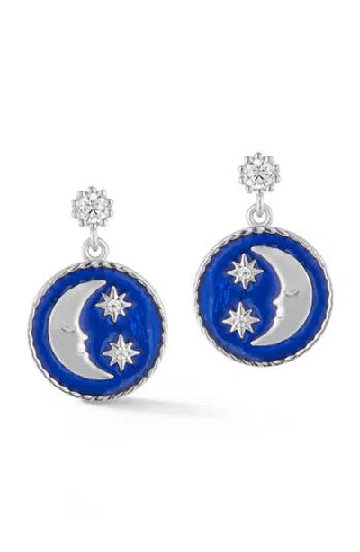 Sphera Milano Moon Drop Earrings In Silver