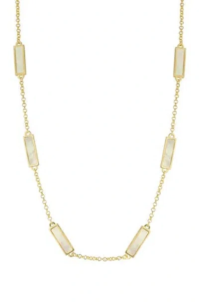 Sphera Milano Mother-of-pearl Bar Station Necklace In Gold