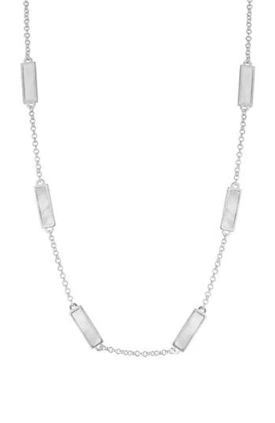 Sphera Milano Mother-of-pearl Bar Station Necklace In Silver