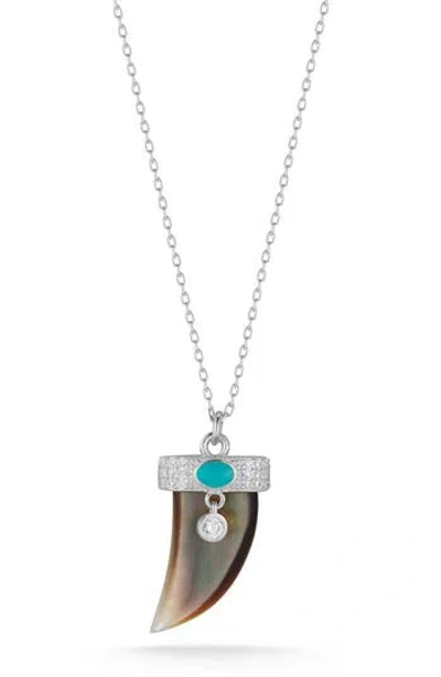 Sphera Milano Mother Of Pearl Horn Pendant Necklace