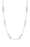 Sphera Milano Mother-of-pearl Bar Station Necklace In Silver