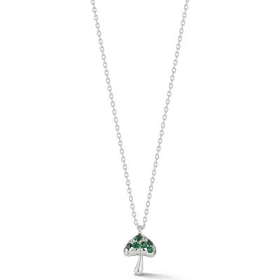 Sphera Milano Mushroom Cubic Zirconia Pendant Necklace In Green