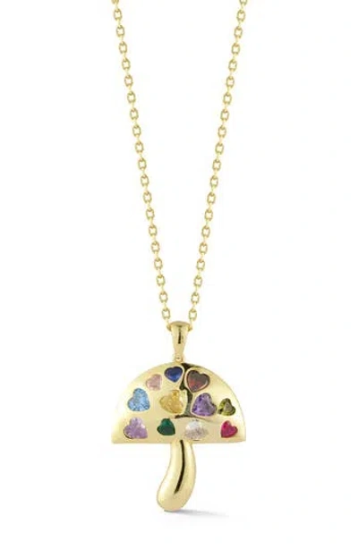 Sphera Milano Mushroom Pendant Necklace In Gold