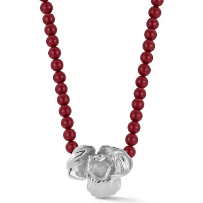 Sphera Milano Orchid Pendant Beaded Necklace